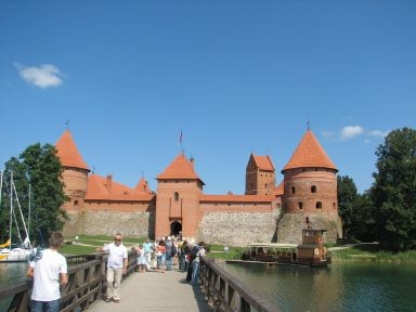 
The Castle-Trakai-Lithuania-The entrance-famous-tourists-all over the world-group-fun-out there   
    